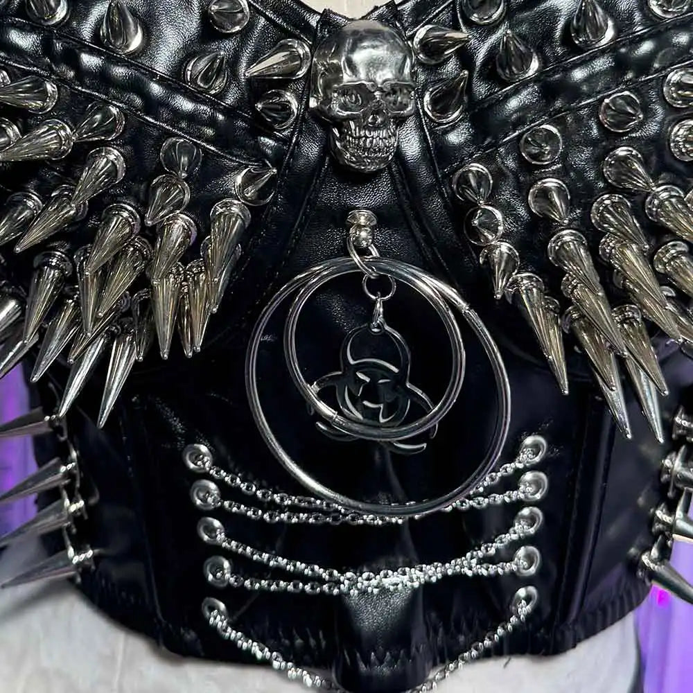 Rivet Skull Bustier Top