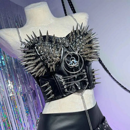Rivet Skull Bustier Top