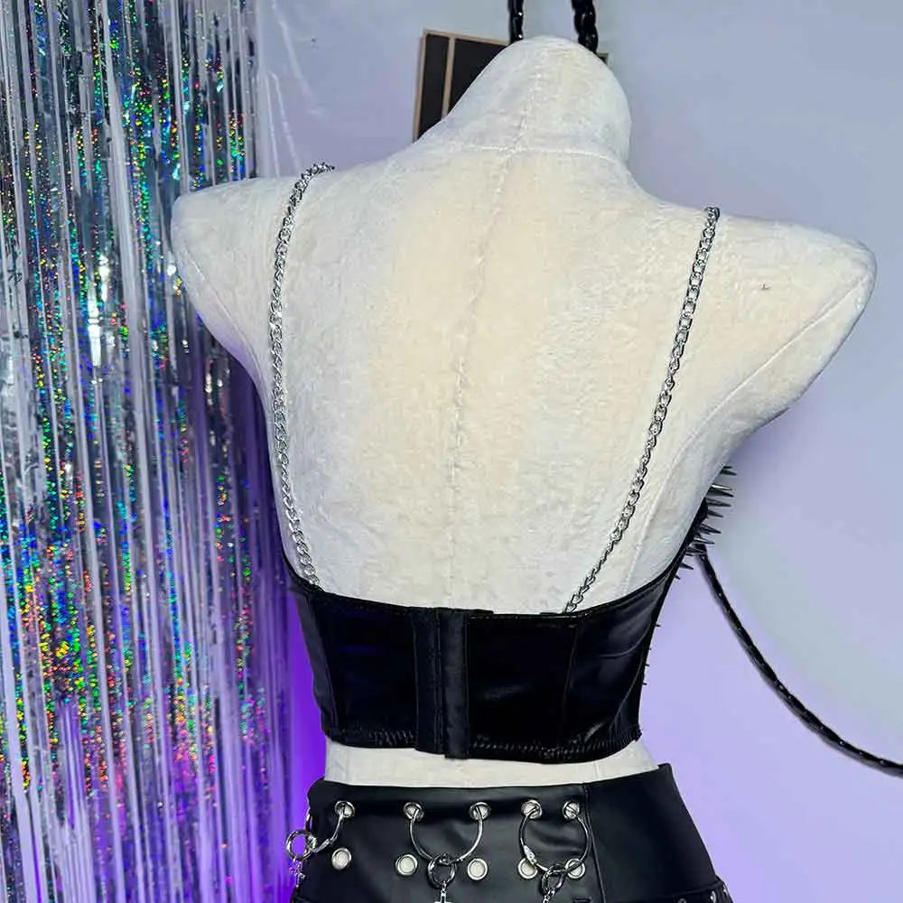 Rivet Skull Bustier Top