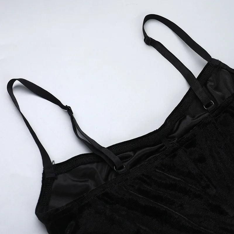 Velvet Split Strap Dress