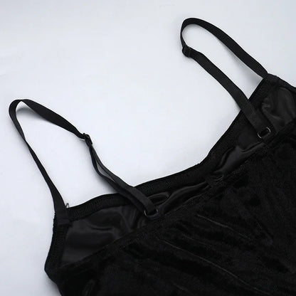 Velvet Split Strap Dress