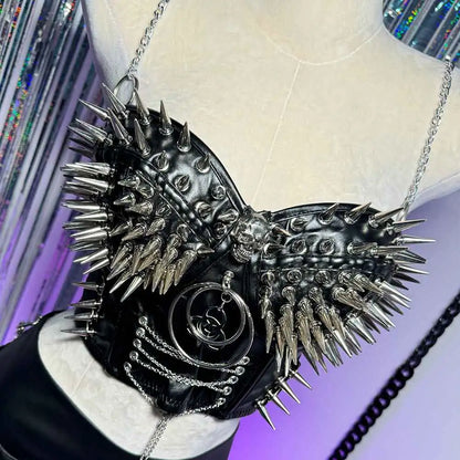 Rivet Skull Bustier Top