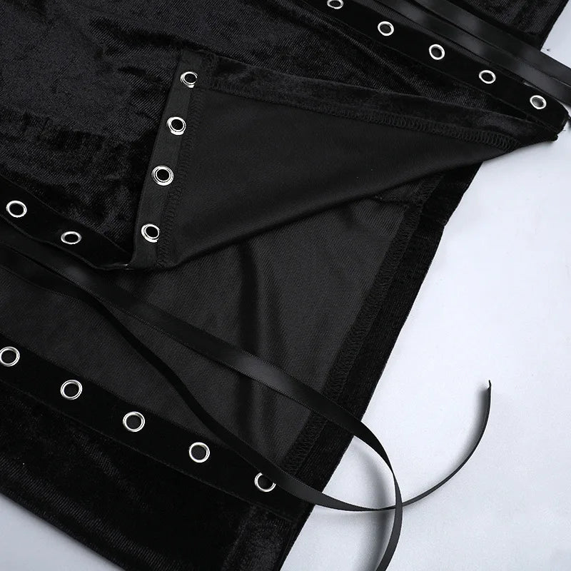 Velvet Split Strap Dress