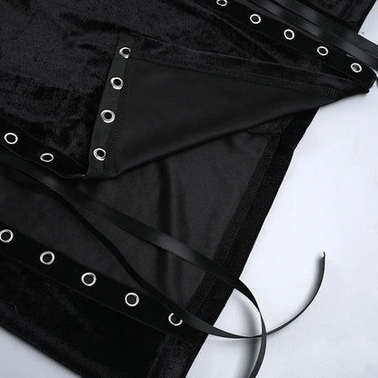 Velvet Split Strap Dress