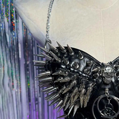 Rivet Skull Bustier Top