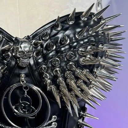 Rivet Skull Bustier Top