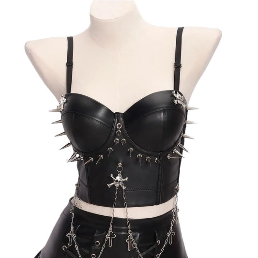 Studded Grunge Halter Top